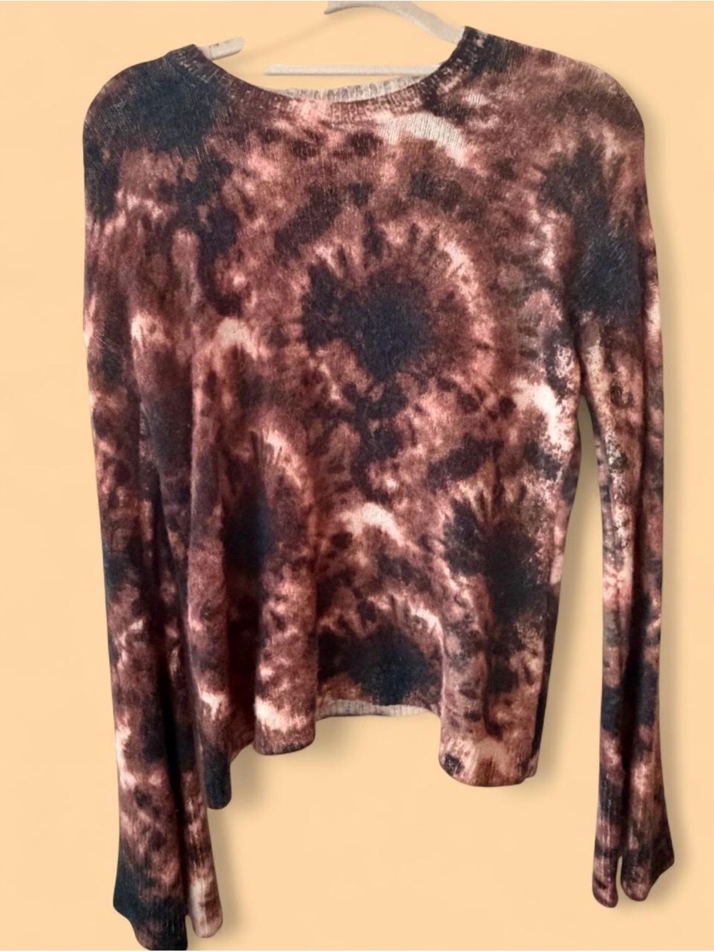 Zara Brown Tie-Dye Long Sleeve Sweater
